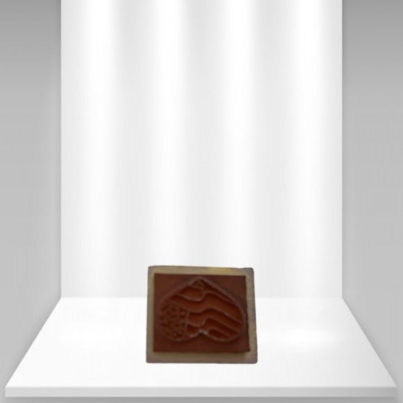 Vintage 1997 Noteworthy Vintage Heart American Flag Wooden Handle Rubber Stamp - Picture 2 of 3